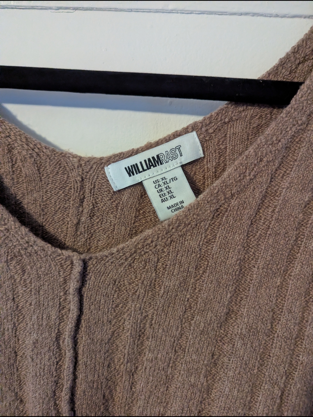 William Rast Ribbed Knit Pullover - Taupe Brown - Picture 3 of 7